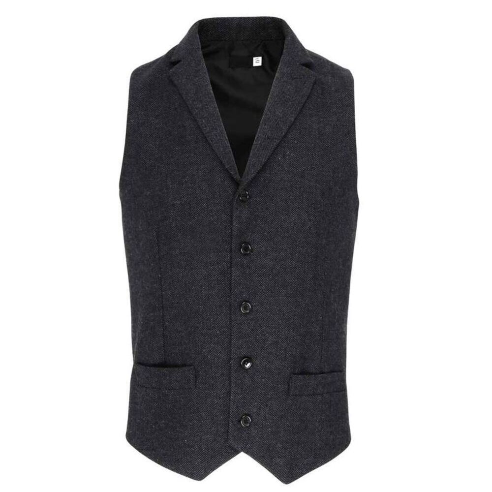 Premier Mens Herringbone Vest / Charcoal